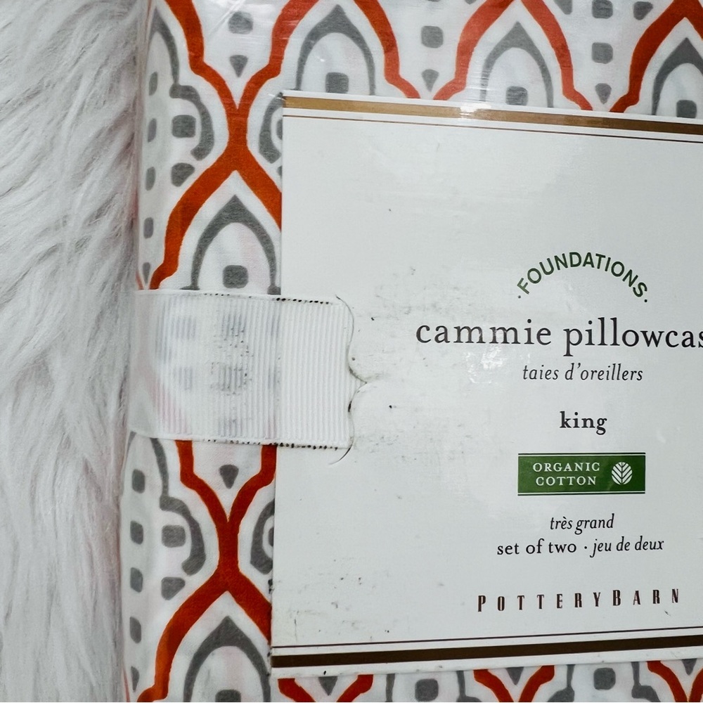 NWT!!! Pottery Barn Set of Two Organic Cotton S2 Clam Gray King Pillowcase - Picture 6 of 6